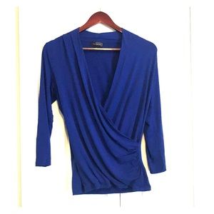 Royal Blue Wrap Top
